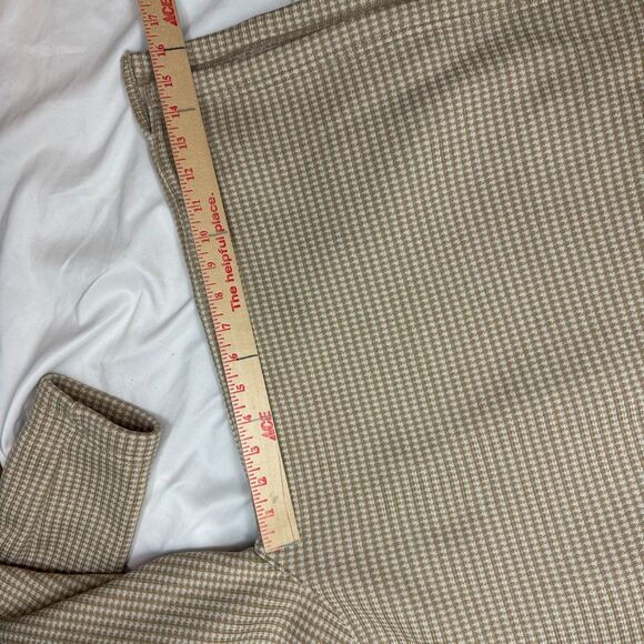 J. Crew Top Women Houndstooth Beige Long Sleeve Funnelneck Pullover Preppy Sz S - Picture 10 of 11